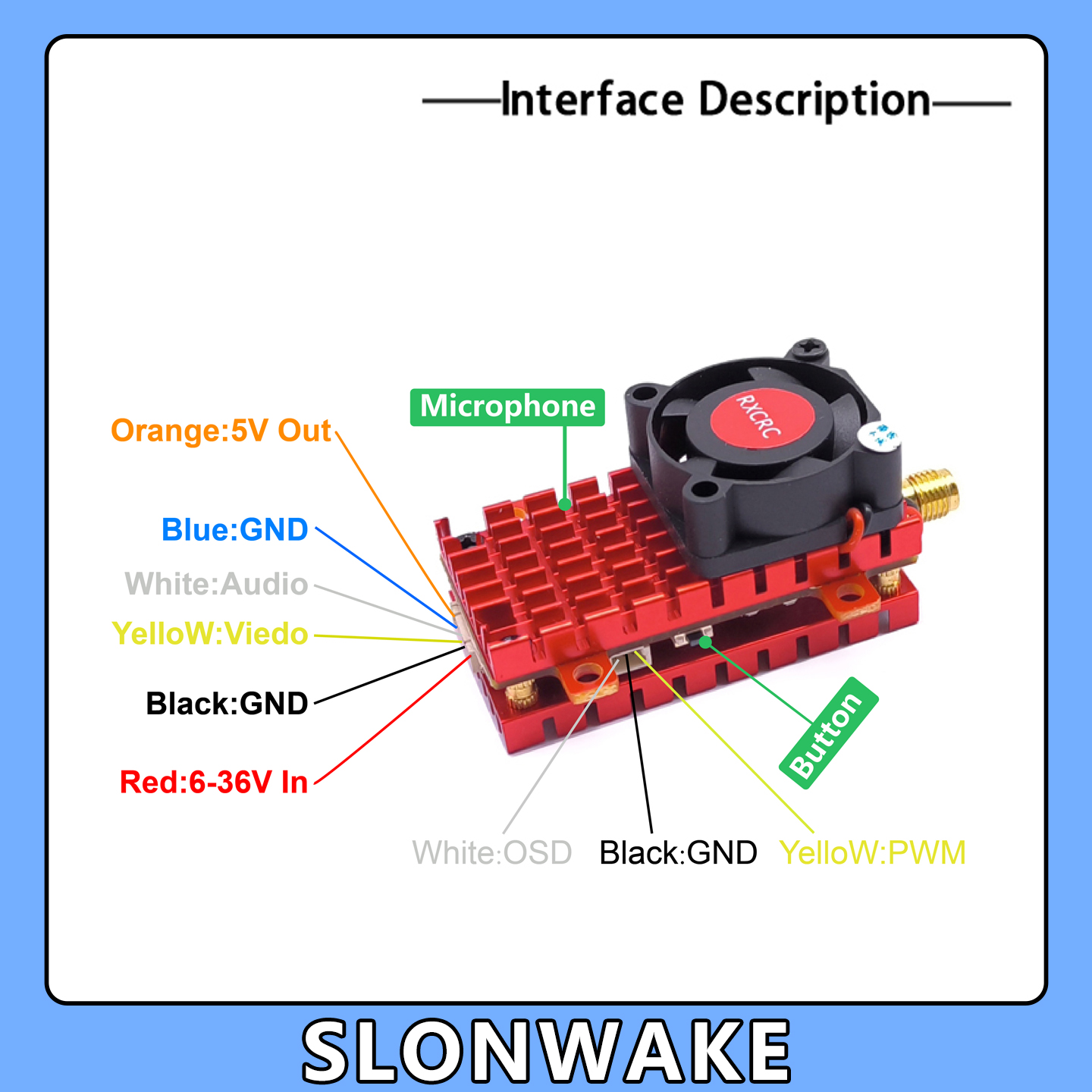 SLONWAKE 5.8G 2W VTX FPV 1800T - Drone Cinematic avaliação e preço